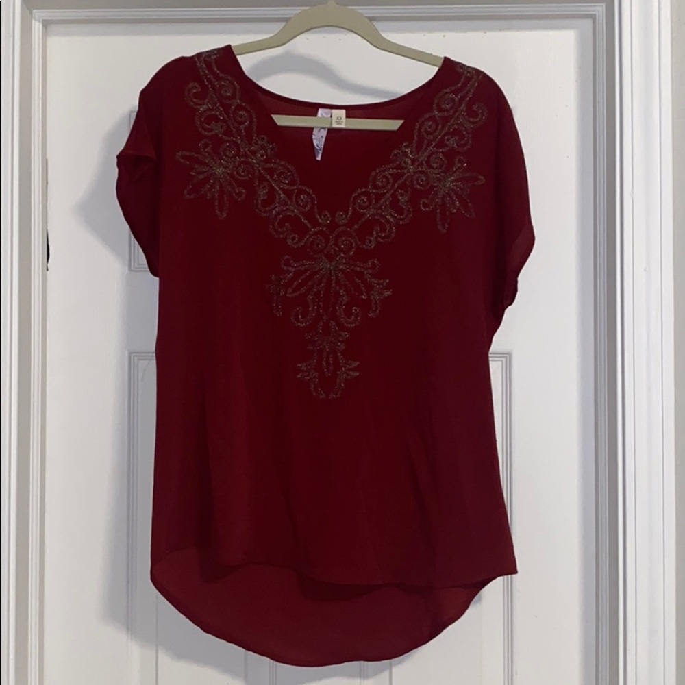 Holiday Short Sleeve Blouse